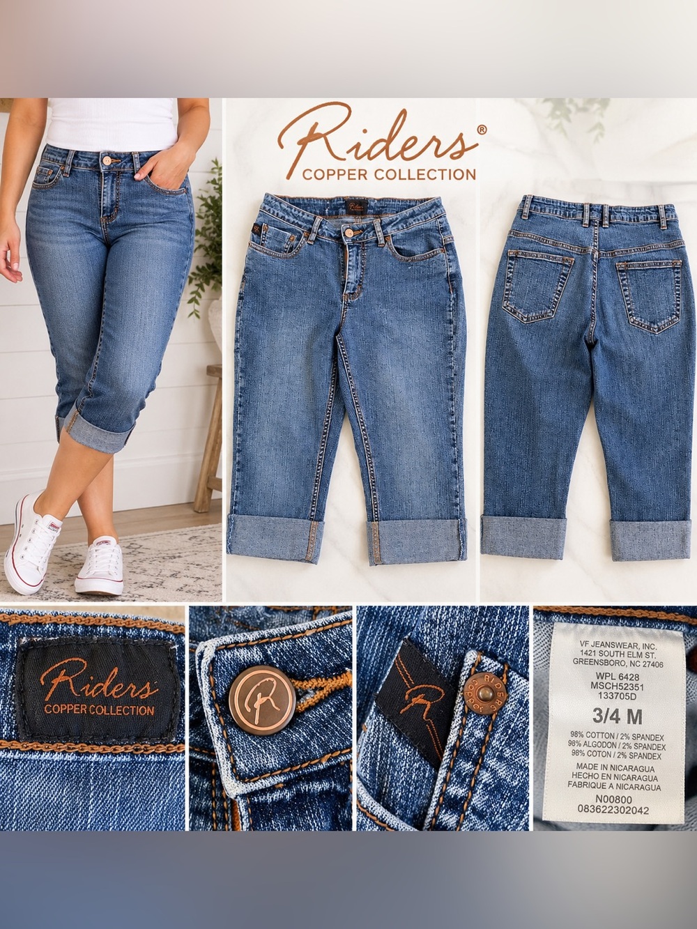 Riders by Lee Copper Collection Women's Cropped Blue Jeans